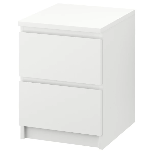 Комод с 2 ящиками - IKEA MALM, 40х55х48 см, белый МАЛЬМ ИКЕА