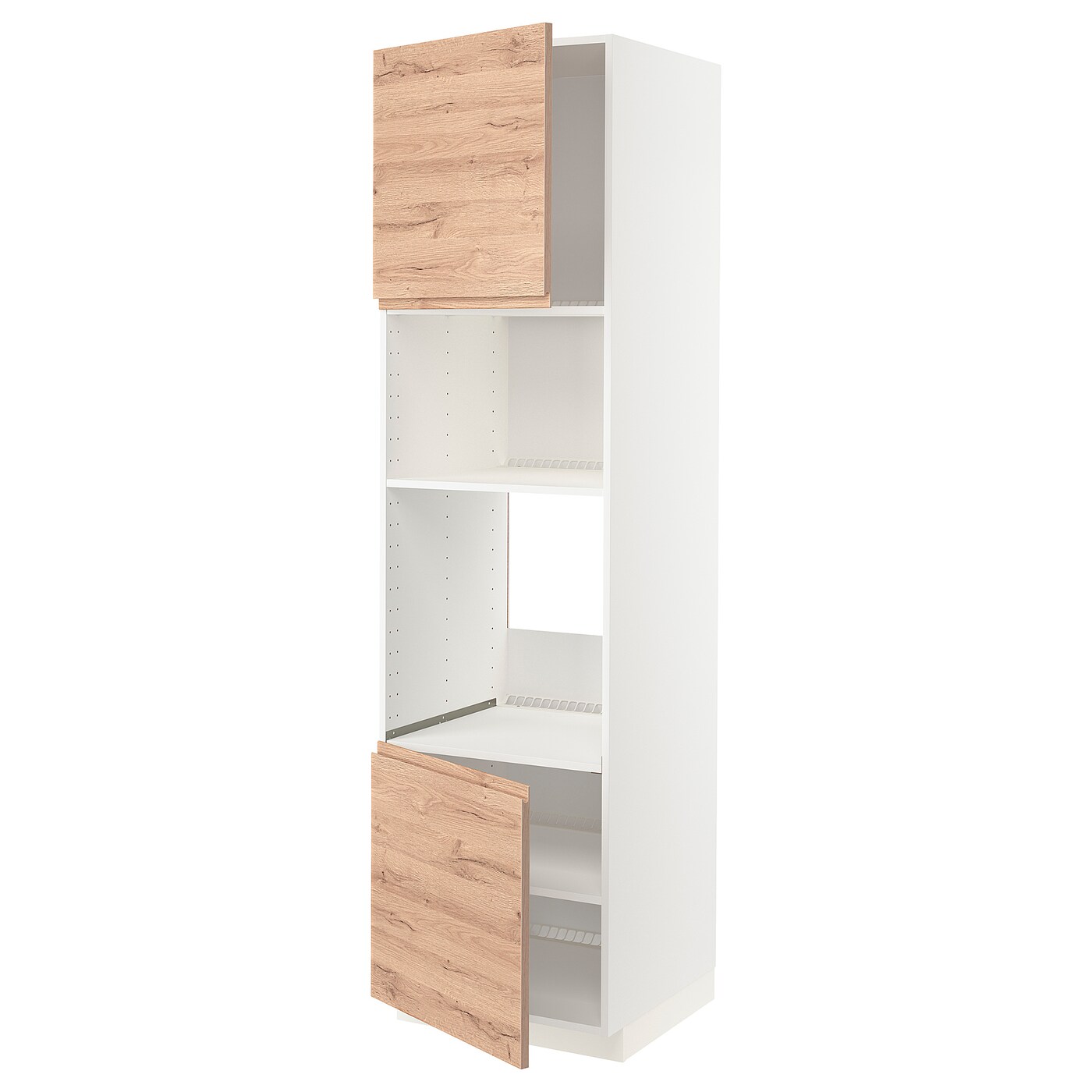 Высокий кухонный шкаф - IKEA METOD/МЕТОД ИКЕА, 220х60х60 см, белый/под беленый дуб