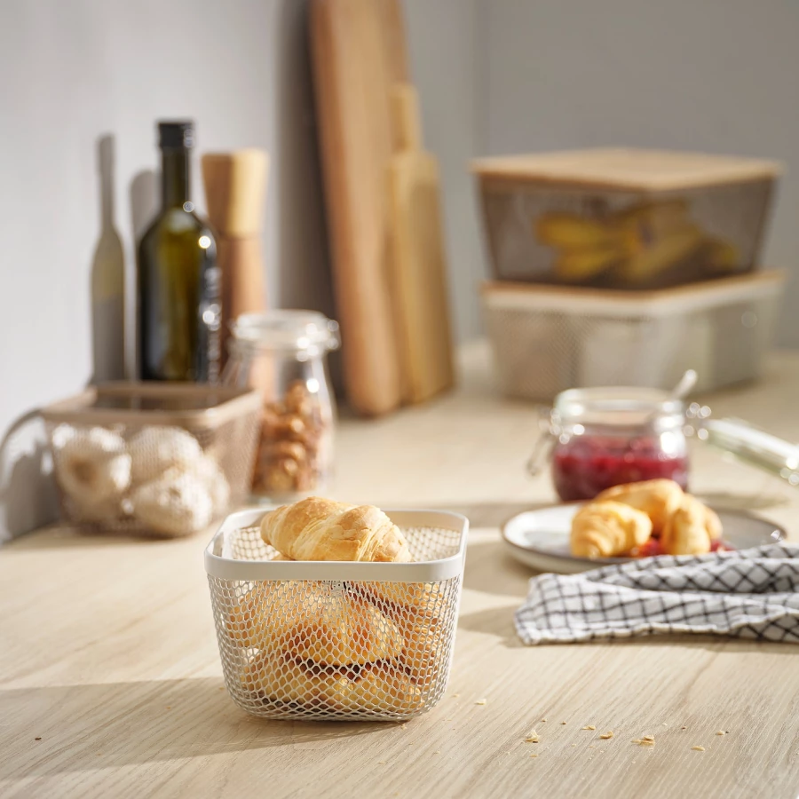 Корзина для продуктов IKEA 365+/ ИКЕА 365+, 14х14х10 см, светло-коричневый (изображение №4)