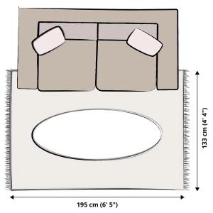 Второе фото. Ковер с низким ворсом - IKEA STOENSE/СТОЕНСЕ ИКЕА, 133х195 см, бежевый