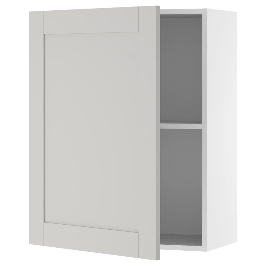 Навесной шкаф с дверцами - IKEA KNOXHULT/КНОКХУЛЬТ ИКЕА, 75х31х60 см, белый/серый (изображение №1)