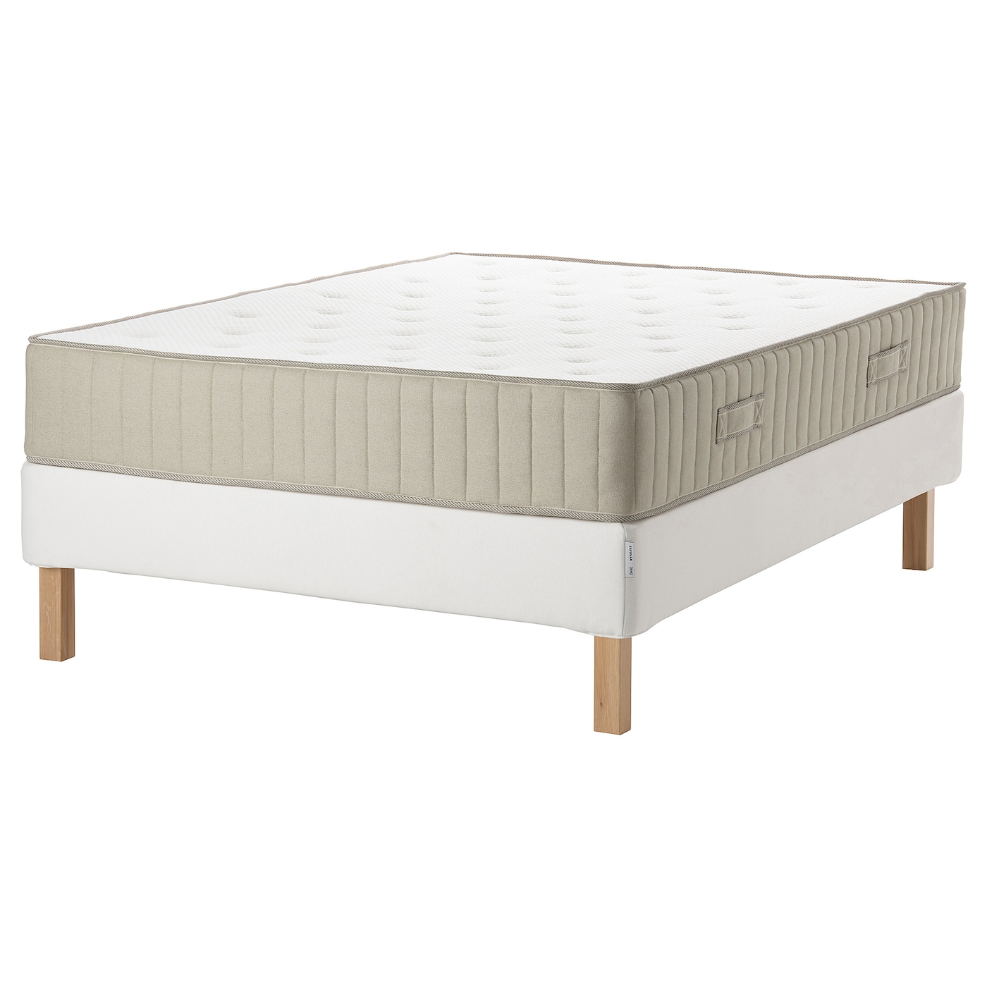 Континентальная кровать - IKEA ESPEVÄR/VATNESTRÖM/ESPEVAR/VATNESTROM, 200х140 см, матрас средне-жесткий, белый, ЭСПЕВАР/ВАТНЕСТРЁМ/ВАТНЕСТРЕМ ИКЕА