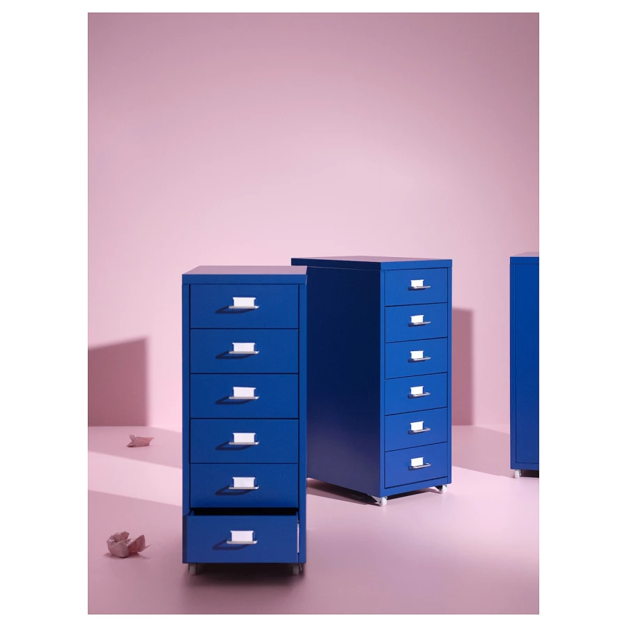 Тумба с ящиками на колесах - IKEA HELMER, 28x69 см, синий ХЕЛЬМЕР ИКЕА (изображение №4)