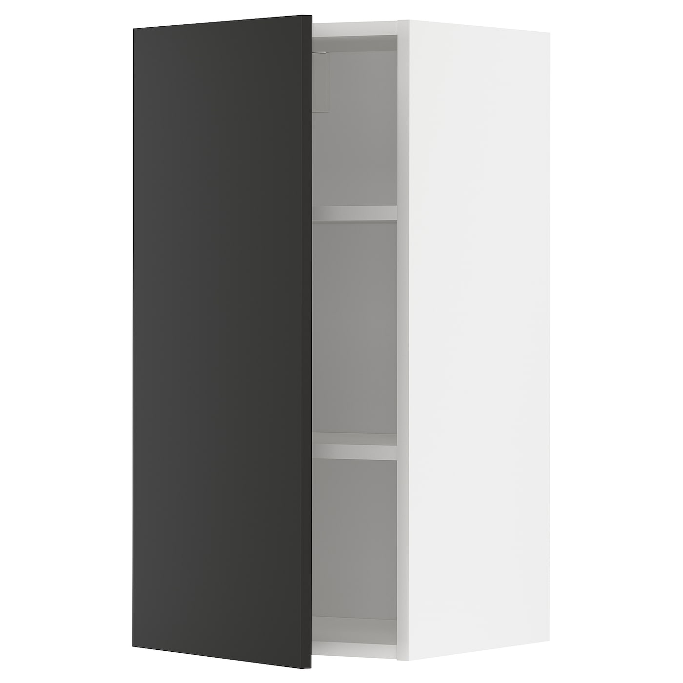 Навесной шкаф с полкой - METOD IKEA/ МЕТОД ИКЕА, 80х40 см, черный/белый