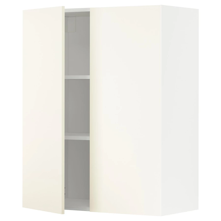 Навесной шкаф с полкой - METOD IKEA/ МЕТОД ИКЕА, 100х80см, белый/кремовый (изображение №1)