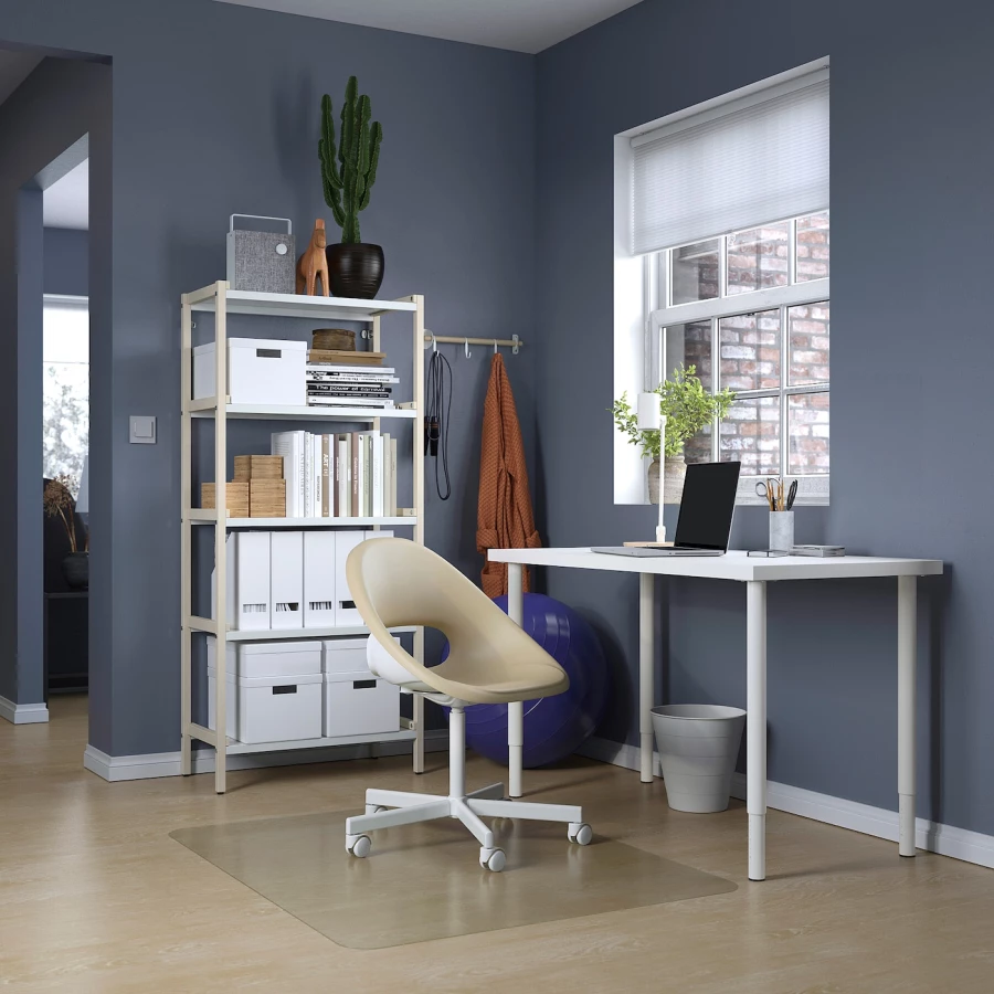 Письменный стол - IKEA LAGKAPTEN/OLOV, 120х60х63-93 см, белый, ЛАГКАПТЕН/ОЛОВ ИКЕА (изображение №4)