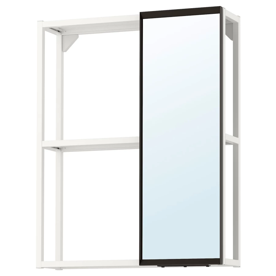 Открытый стеллаж с зеркалом - IKEA ENHET, 60х15х75 см, белый, ЭНХЕТ ИКЕА (изображение №1)