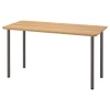 Письменный стол - IKEA ANFALLARE/ADILS, 140x65 см, бамбук/серый, АНФАЛЛАРЕ/АДИЛЬС ИКЕА