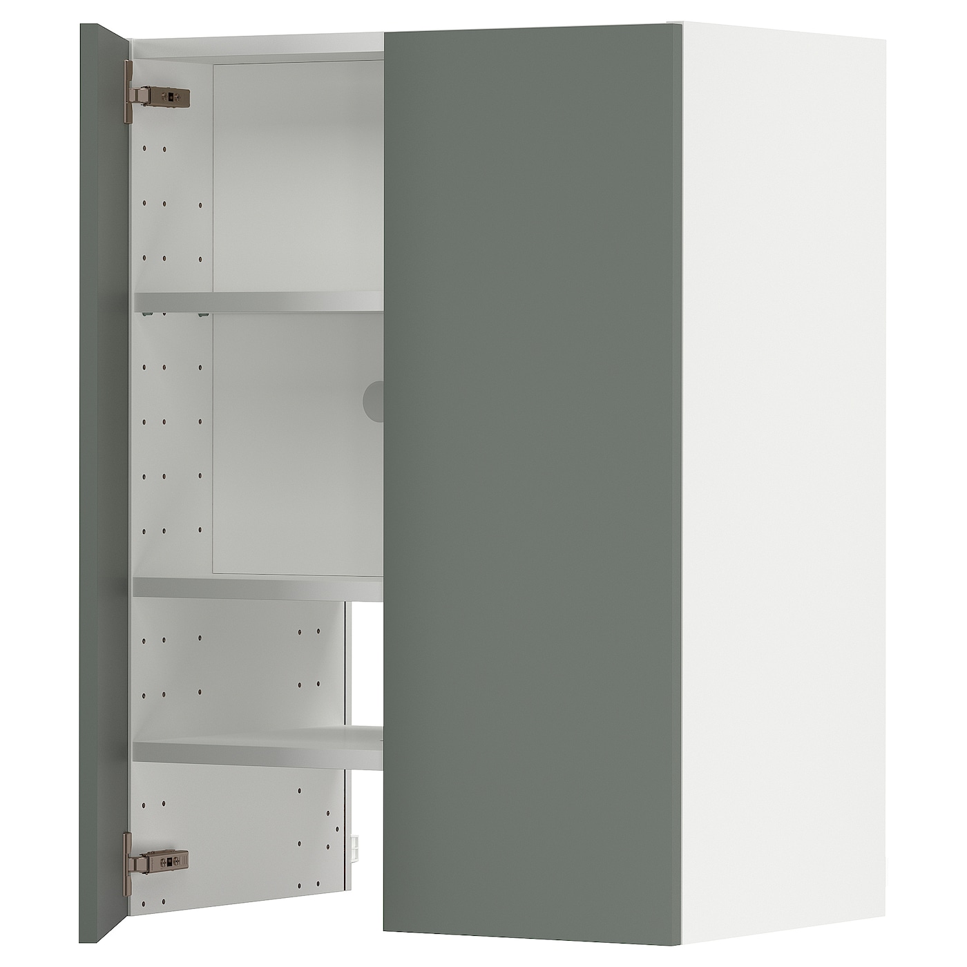Навесной шкаф с полкой - METOD IKEA/ МЕТОД ИКЕА, 60х80 см, белый/темной-зеленый