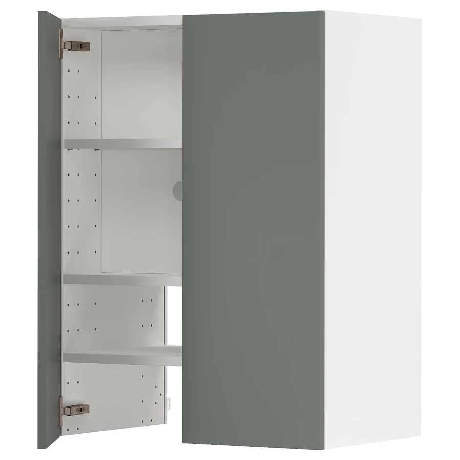 Навесной шкаф с полкой - METOD IKEA/ МЕТОД ИКЕА, 60х80 см, белый/темной-зеленый (изображение №1)
