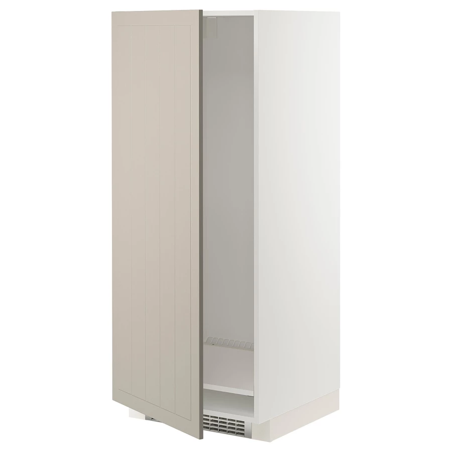 Напольный кухонный шкаф - IKEA METOD/МЕТОД ИКЕА, 140х60х60 см, белый/бежевый (изображение №1)