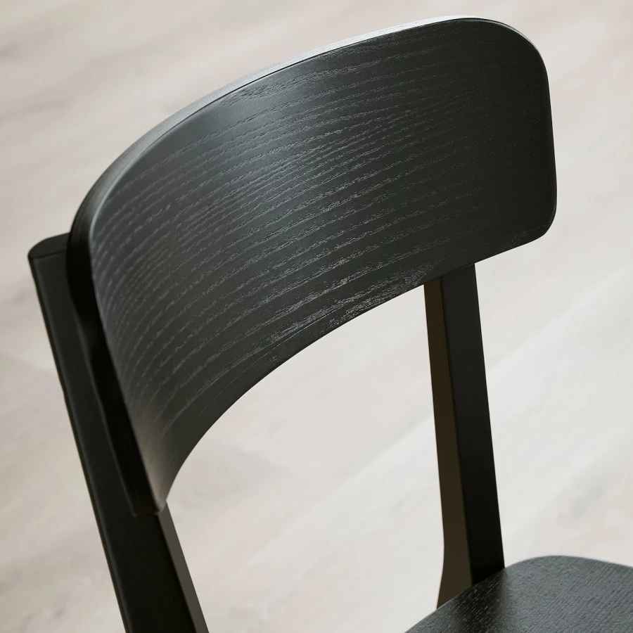 Стол и 4 стула - LISABO / LISABO IKEA/ ЛИСАБО ИКЕА, 140х78х74 см, черный (изображение №6)