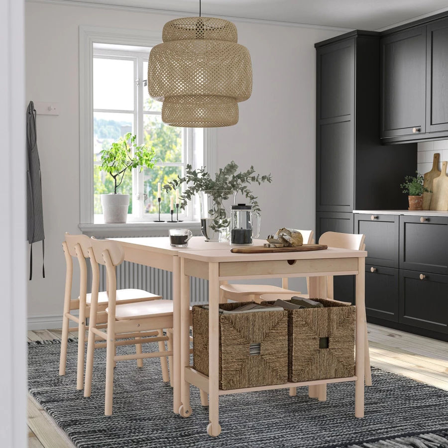 Набор кухонных столов - RÖNNINGE IKEA/ РЕННИНГЕ ИКЕА, 78х75 см, дерево (изображение №2)