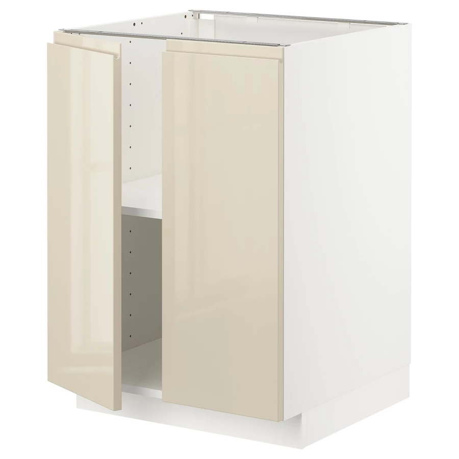 Напольный шкаф  - IKEA METOD, 88x62x60см, белый/светло-бежевый, МЕТОД ИКЕА (изображение №1)