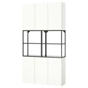 Комбинация - IKEA ENHET/ЭНХЕТ ИКЕА, 225х32х120 см, белый
