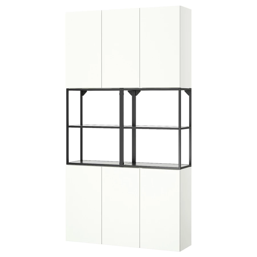 Комбинация - IKEA ENHET/ЭНХЕТ ИКЕА, 225х32х120 см, белый (изображение №1)