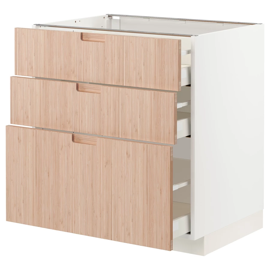 Напольный шкаф - METOD / MAXIMERA IKEA/ МЕТОД/ МАКСИМЕРА ИКЕА,  88х80 см, белый/под беленый дуб (изображение №1)