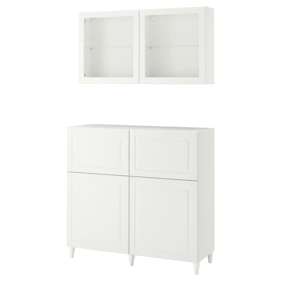 Комбинация для хранения - IKEA BESTÅ/BESTA, 120х42х213 см, белый, БЕСТО ИКЕА (изображение №1)