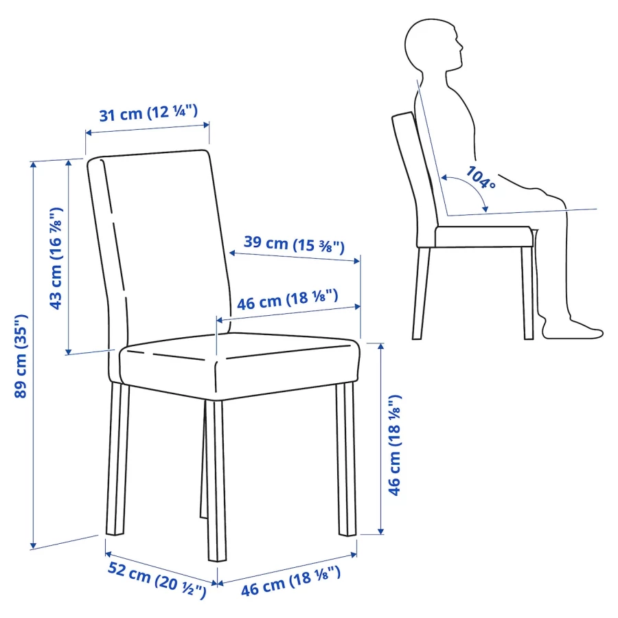 Стол и 2 стула - IKEA EKEDALEN/KÄTTIL/KATTIL/ЭКЕДАЛЕН/КЭТТИЛ ИКЕА, 120х80 см, белый/серый (изображение №8)