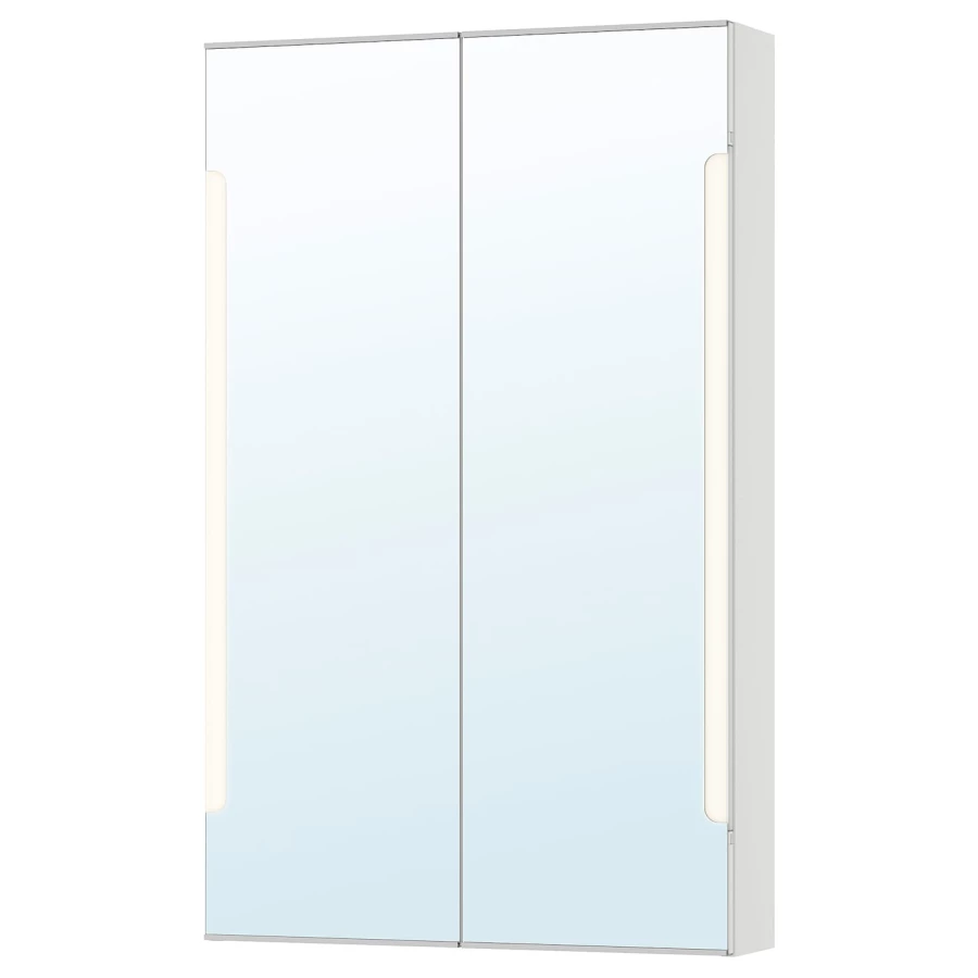 Настенный шкаф для ванной комнаты - STORJORM IKEA/ СТОРЙОРМ ИКЕА, 96х60х14 см, белый (изображение №1)