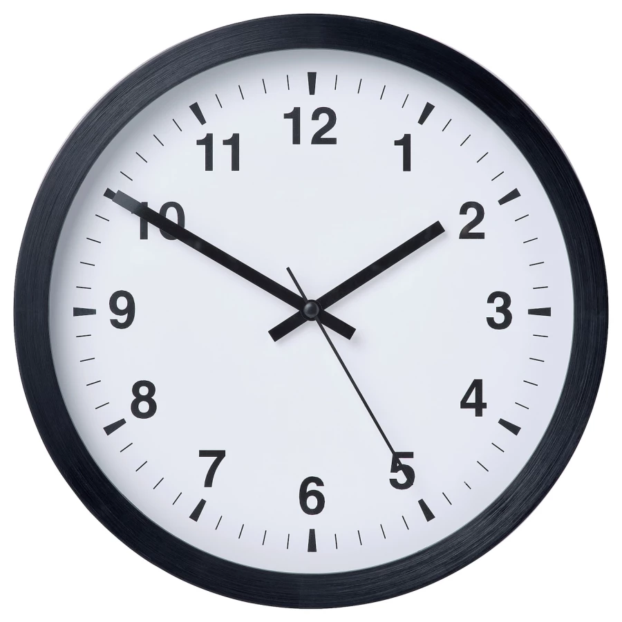 Настенные часы - IKEA TJALLA/ТЬАЛЛА ИКЕА, 4х28 см, белый/черный (изображение №1)