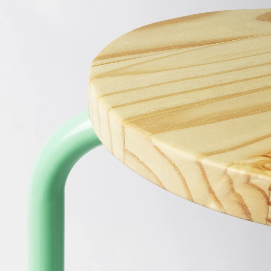 Табуретка светло-зелено-сосна - DOMSTEN IKEA/ ДОМСТЕН ИКЕА, 45 см, бежевый/зеленый (изображение №3)