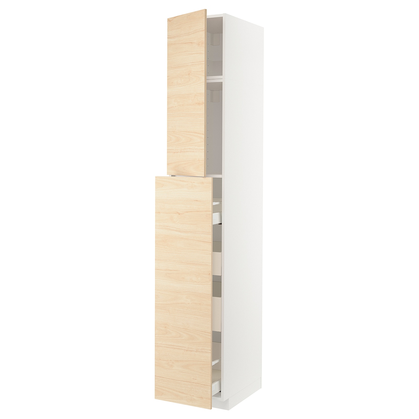 Высокий шкаф - IKEA METOD/MAXIMERA/МЕТОД/МАКСИМЕРА ИКЕА, 240х60х40 см, белый/под белный дуб
