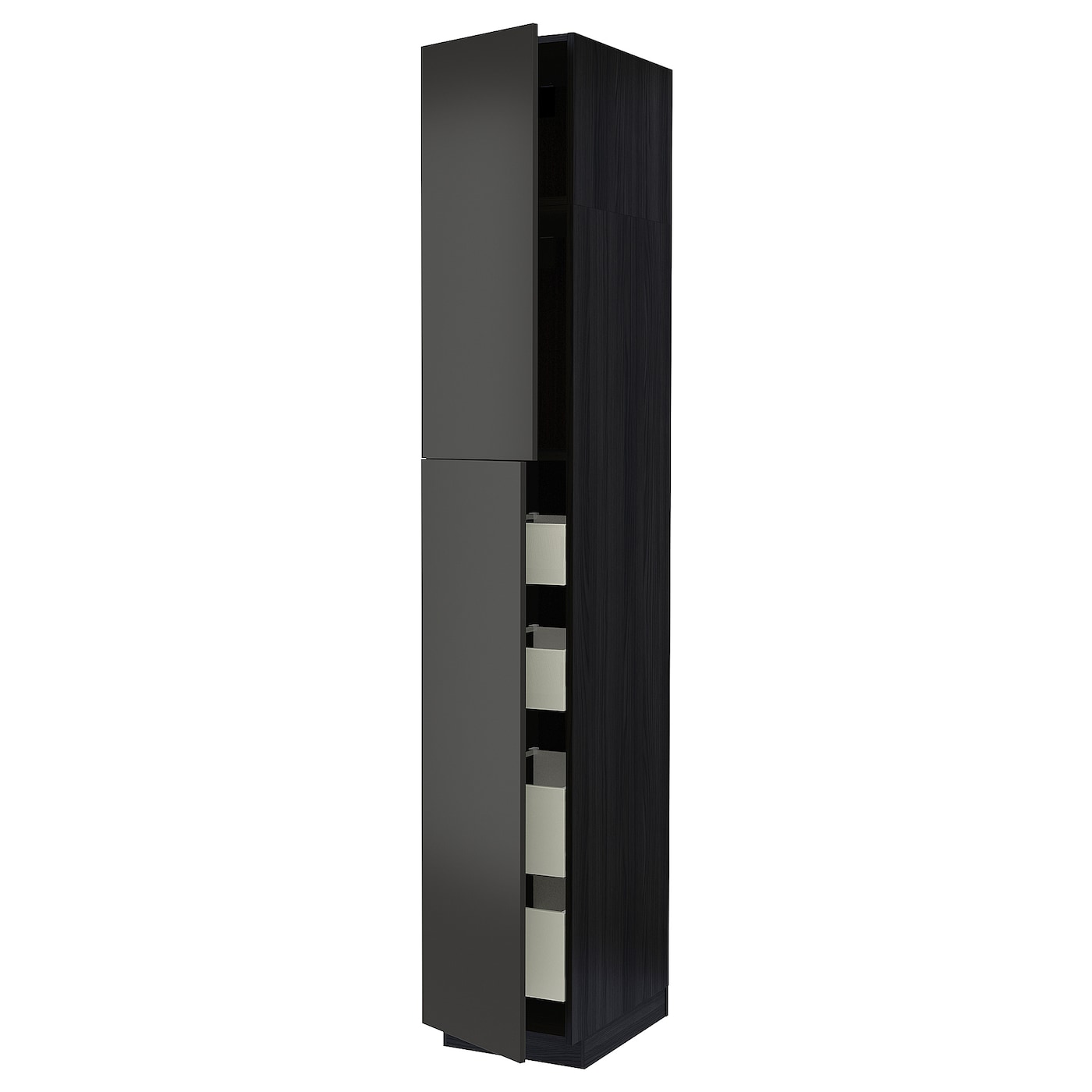 Высокий шкаф - IKEA METOD/MAXIMERA/МЕТОД/МАКСИМЕРА ИКЕА, 240х60х40 см, черный антрацит