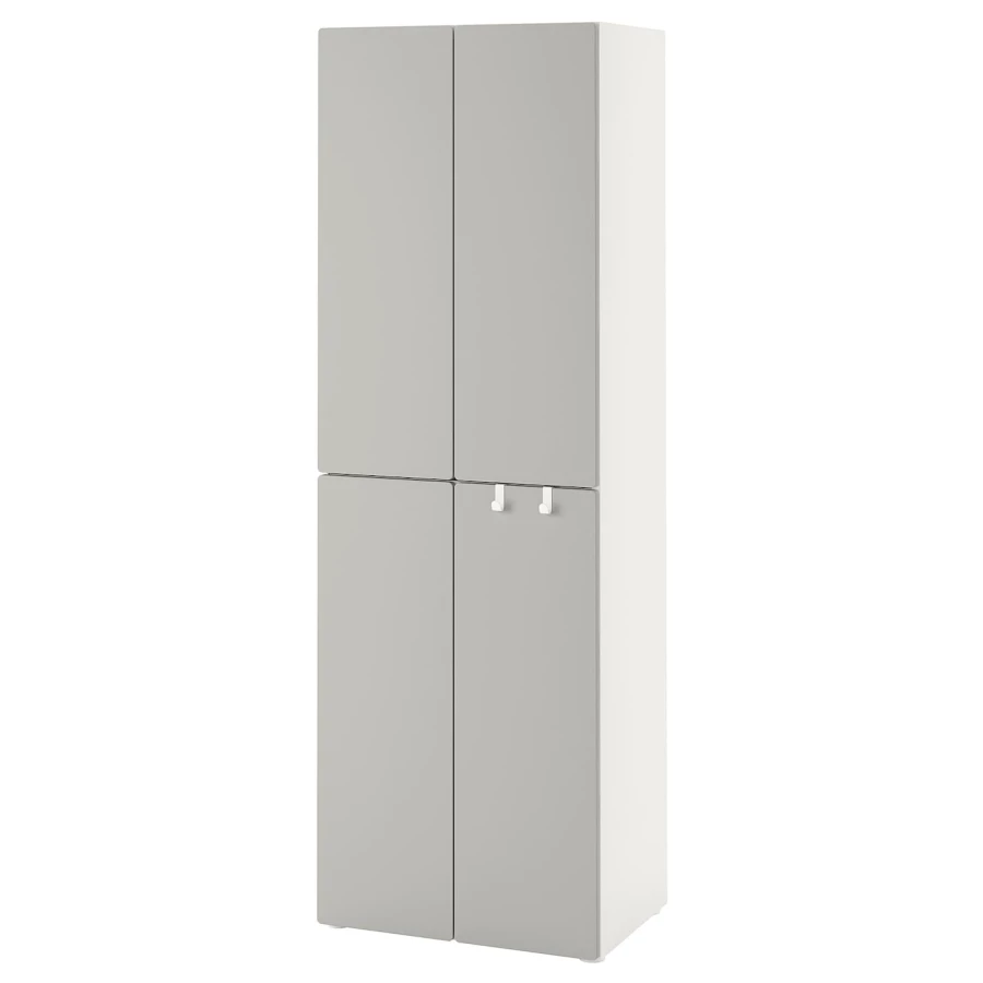 Шкаф детский - IKEA PLATSA/SMÅSTAD/SMASTAD, 60x40x180 см, белый/серый, ИКЕА (изображение №1)