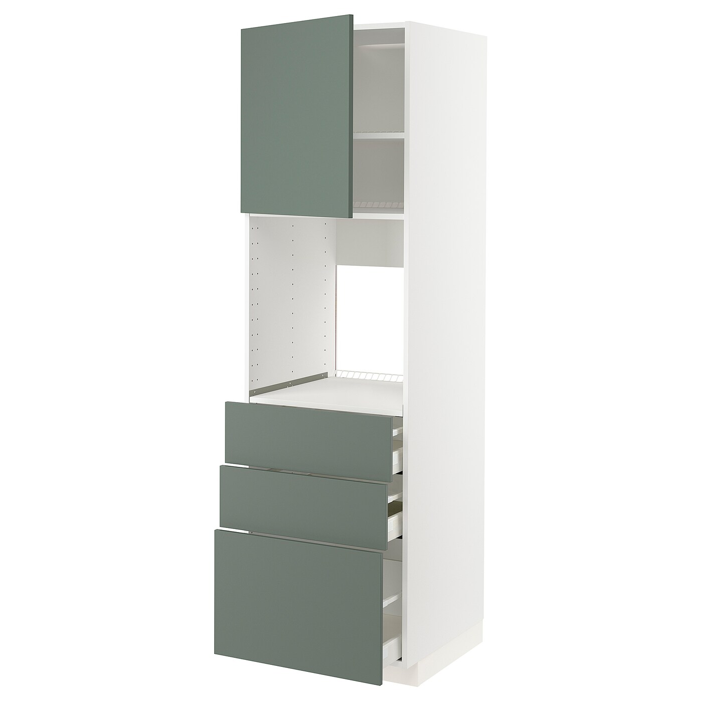 Высокий шкаф с ящиками - IKEA METOD/MAXIMERA/МЕТОД/МАКСИМЕРА ИКЕА, 200х60х60 см, белый/темно-серый