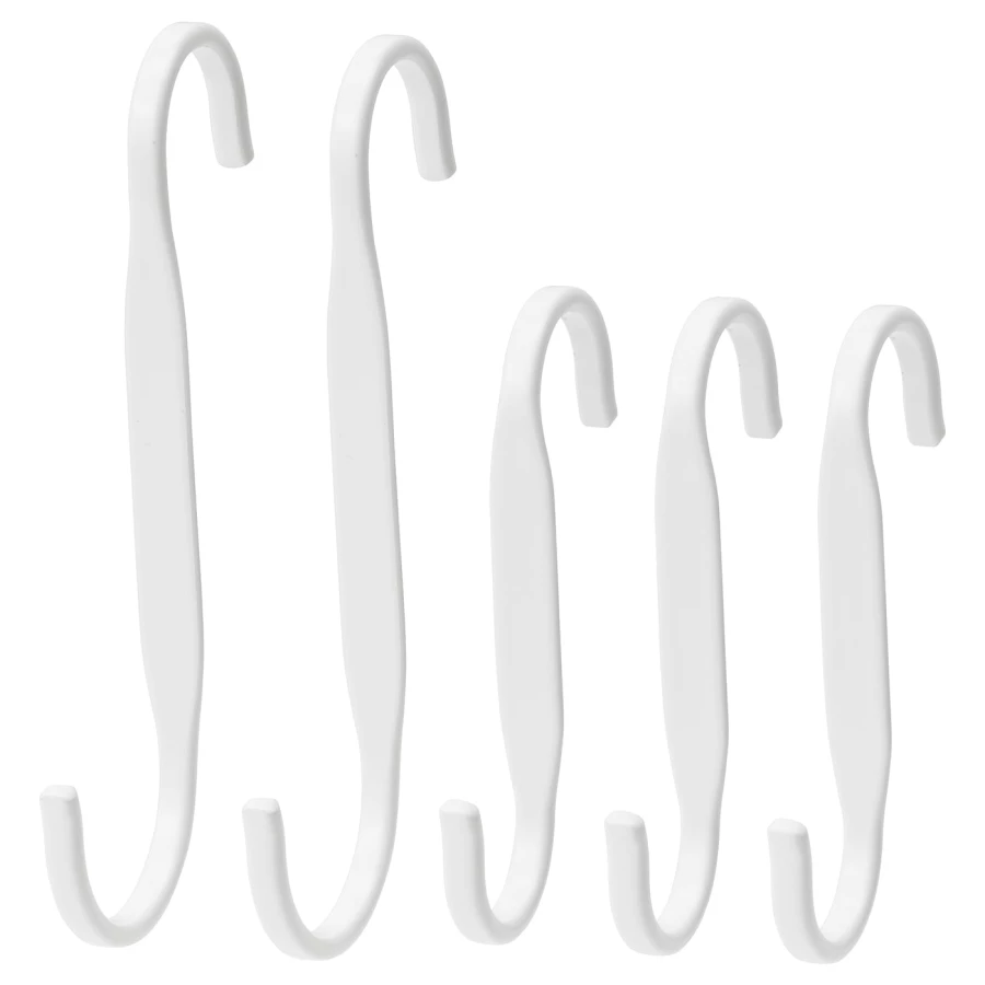 Крючок - NEREBY IKEА/ НЕРЕБИ ИКЕА, 5 упаковок, белый (изображение №1)
