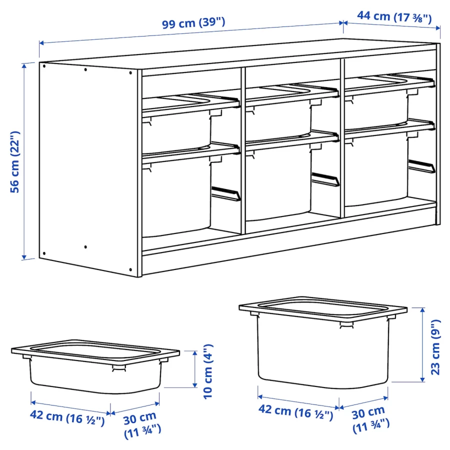 Шкаф для хранения - TROFAST IKEA/ ТРУФАСТ ИКЕА,  99x44x56 см, белый (изображение №5)