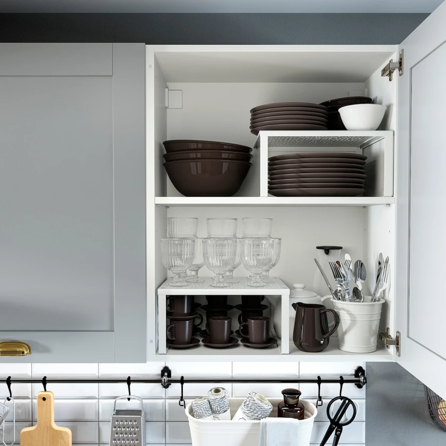 Кухонная комбинация для хранения вещей - KNOXHULT IKEA/ КНОКСХУЛЬТ ИКЕА, 220х61х220 см, бежевый/серый (изображение №4)