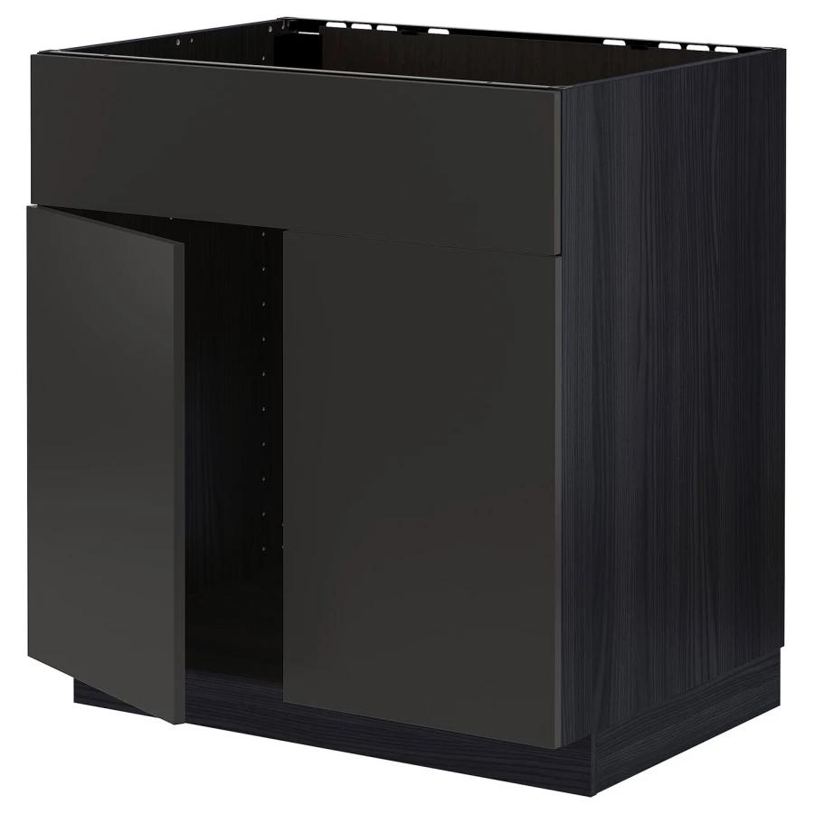 Напольный шкаф - IKEA METOD, 88x62x80см, черный, МЕТОД ИКЕА (изображение №1)