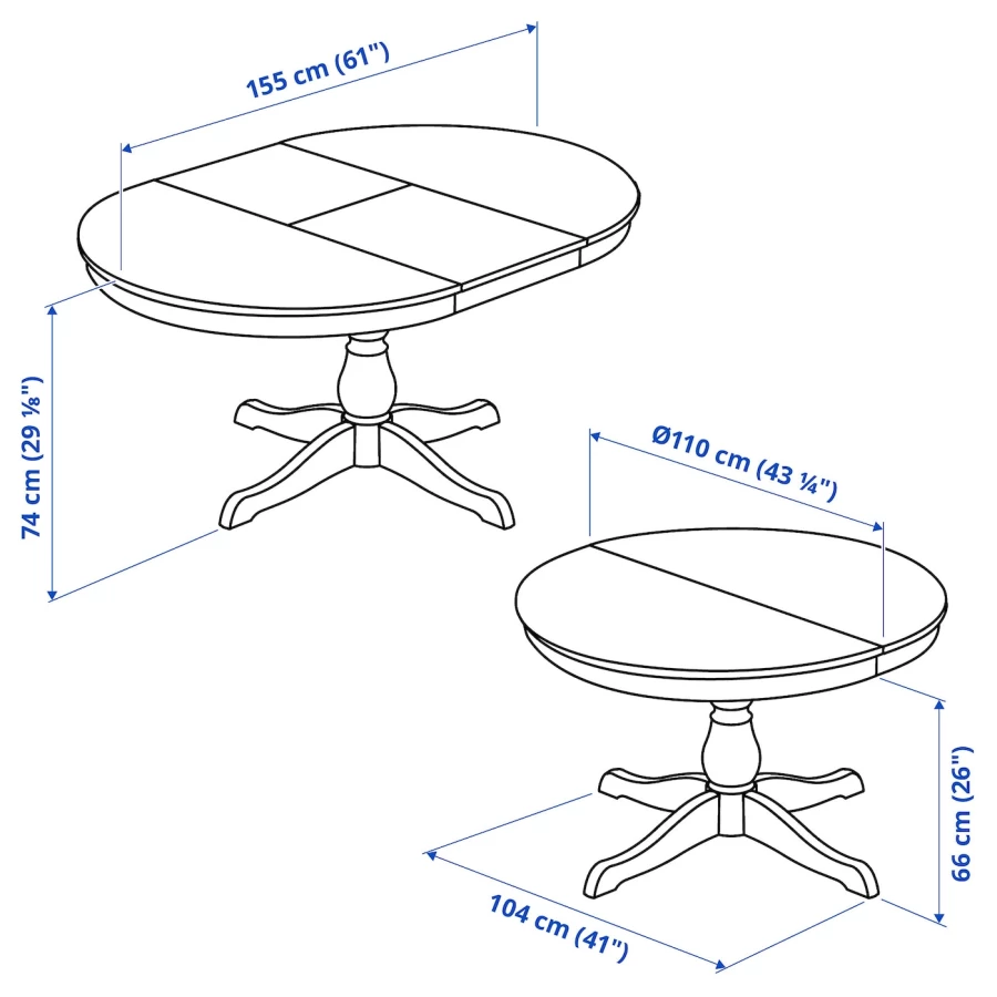 Обеденный набор - INGATORP/INGOLF IKEA/ИНГАТОРП/ИНГОЛЬФ ИКЕА, 110х74х87 см, черный (изображение №3)