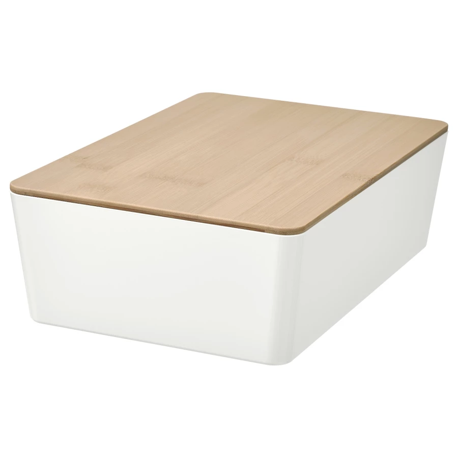 Коробка с крышкой - KUGGIS IKEA/ КУГГИС ИКЕА,  белый / под беленый дуб (изображение №1)