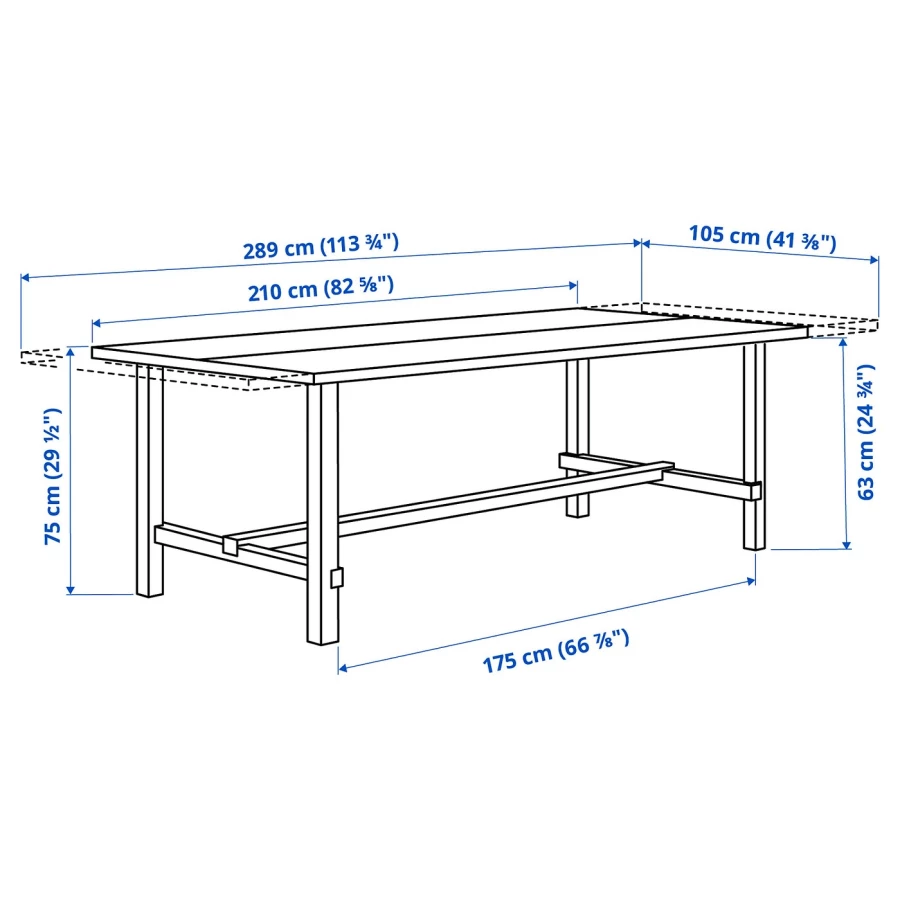 Обеденный комплект - NORDVIKEN/IKEA/ НОРДВИКЕН  ИКЕА, 105 см, белый (изображение №10)