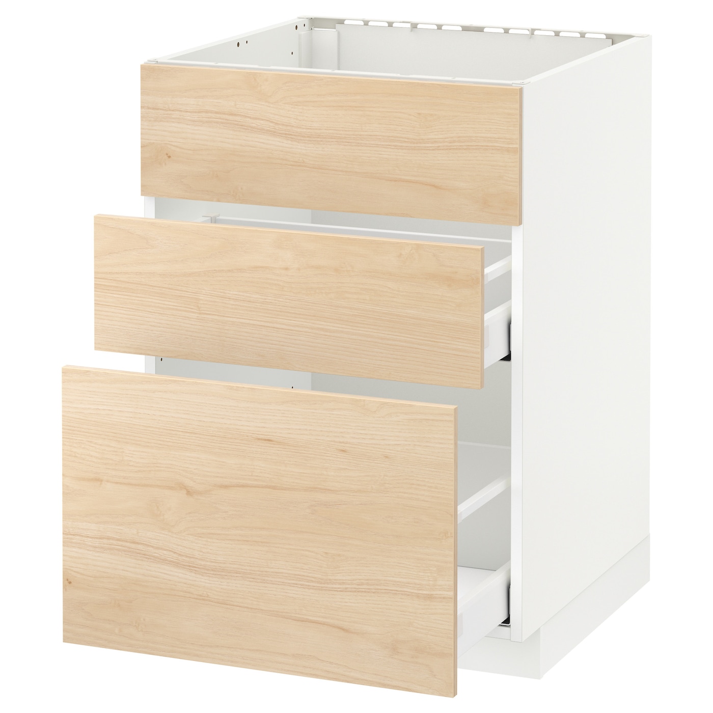 Напольный кухонный шкаф  - IKEA METOD MAXIMERA, 88x61,6x60см, белый/светло-коричневый, МЕТОД МАКСИМЕРА ИКЕА