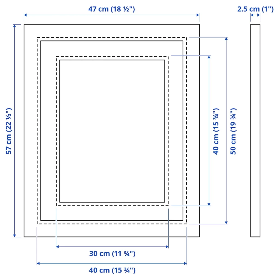 Рамка - IKEA EDSBRUK, 40х50 см, черный, ЭДСБРУК ИКЕА (изображение №5)