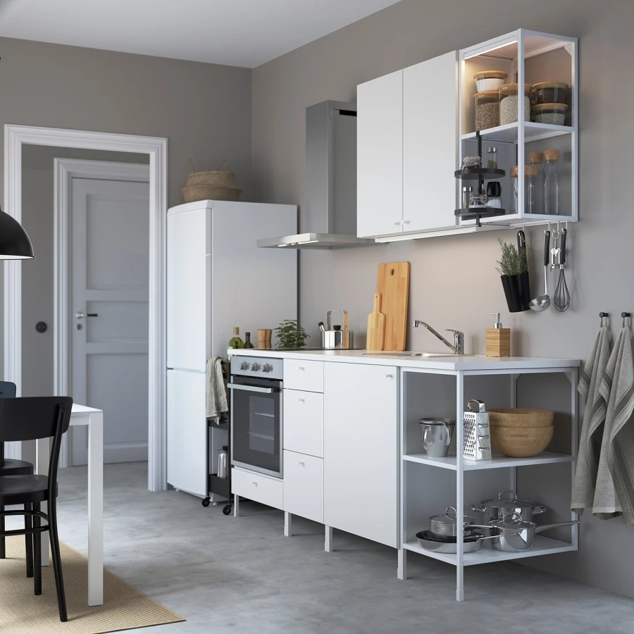 Кухня -  ENHET  IKEA/ ЭНХЕТ ИКЕА, 203х222 см, белый (изображение №2)