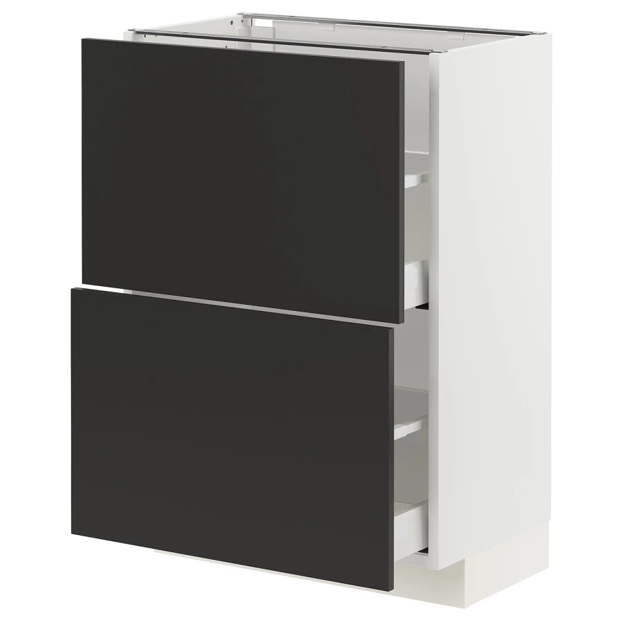 Напольный кухонный шкаф - IKEA METOD MAXIMERA, 88x39x60см, белый/черный, МЕТОД МАКСИМЕРА ИКЕА (изображение №1)