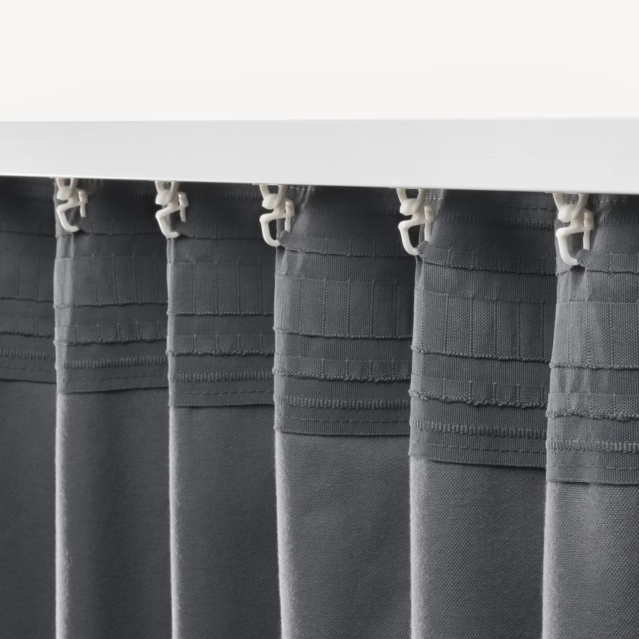 Затемняющая штора, 2 шт. - IKEA SANELA, 300х140 см, темно-серый, САНЕЛА ИКЕА (изображение №4)