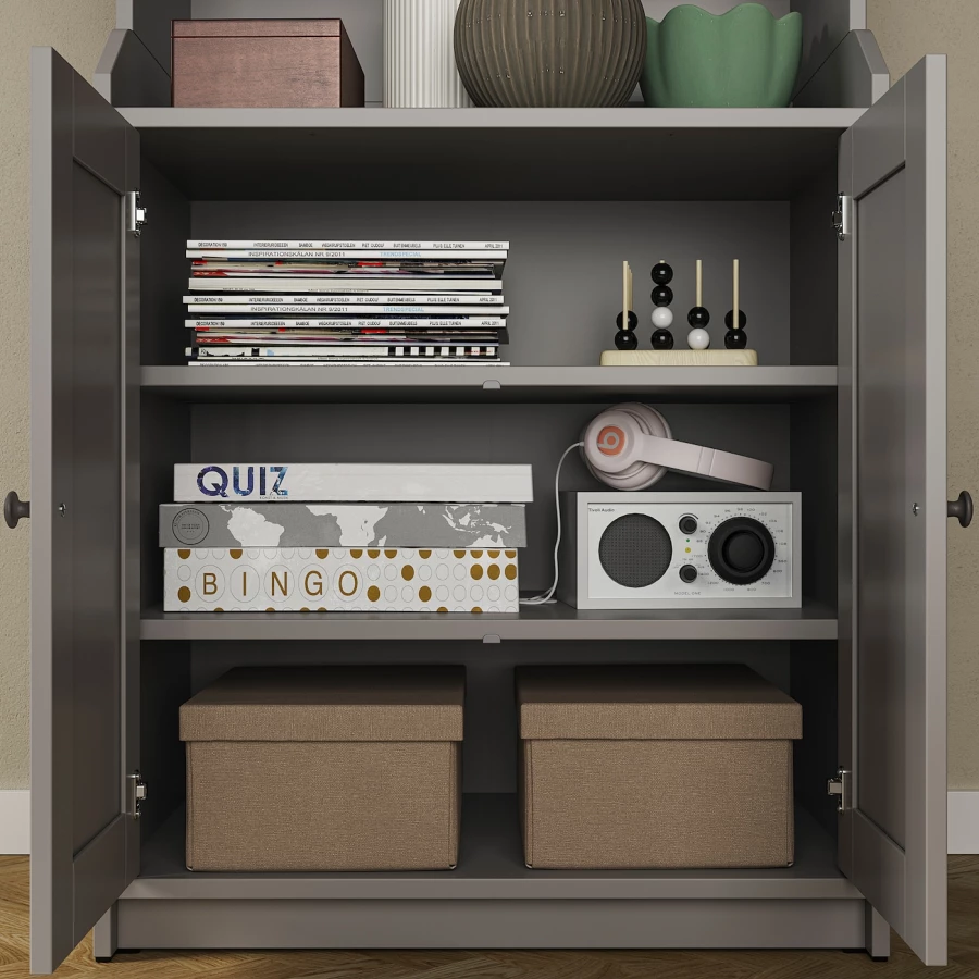 Шкаф для ТВ - IKEA HAUGA, 199x46x277см, серый, ХАУГА ИКЕА (изображение №3)