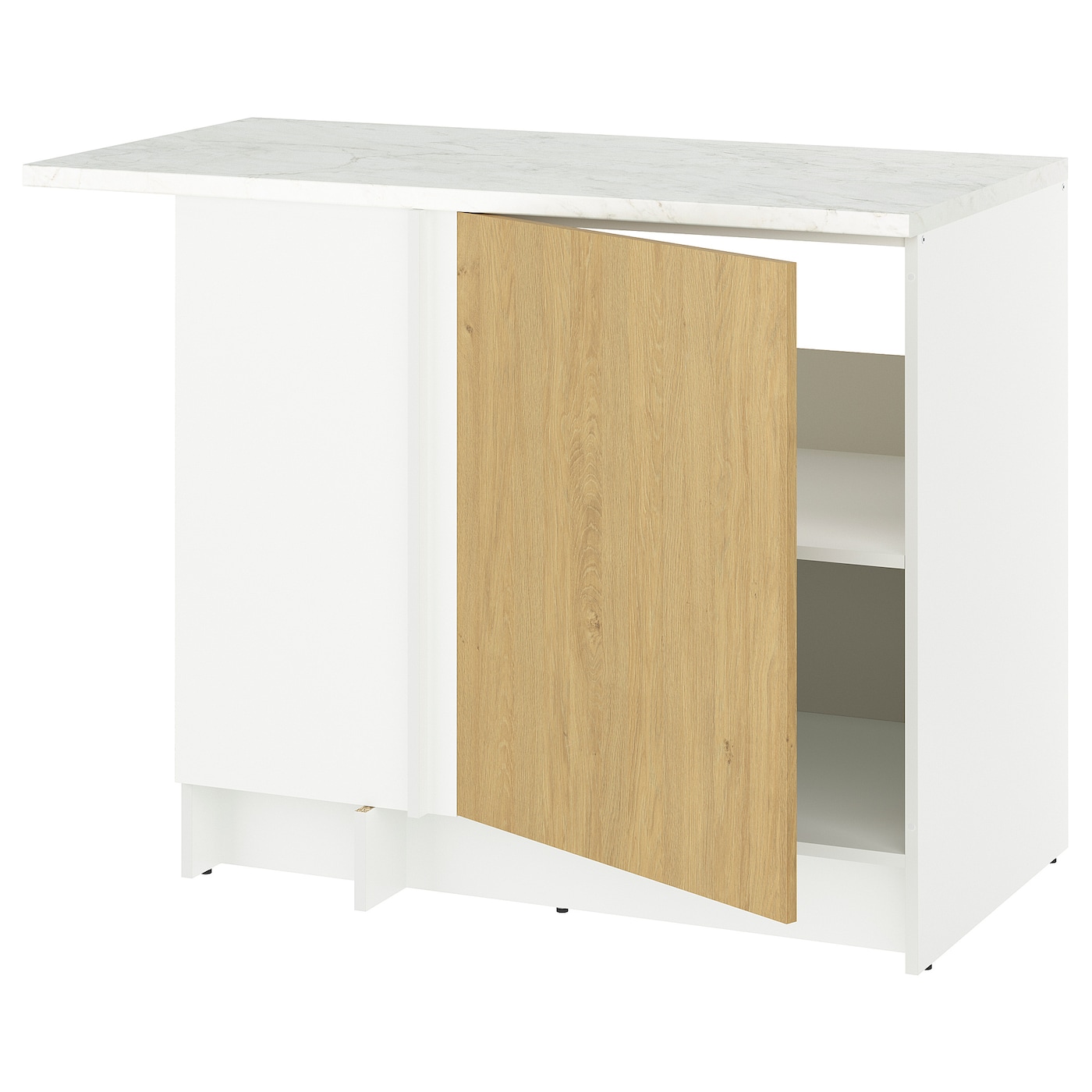 Напольный угловой шкаф - IKEA KNOXHULT/ИКЕА КНОКСХУЛЬТ, белый/под беленный дуб