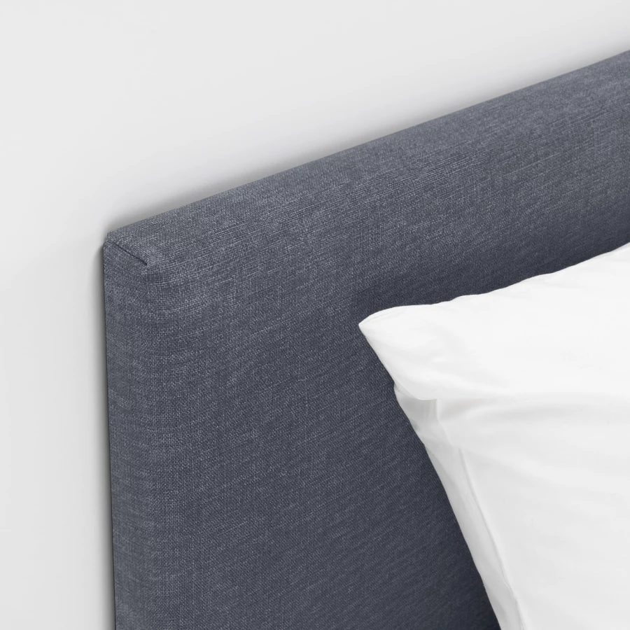 Континентальная кровать - IKEA SÄBÖVIK/SABOVIK, 200х140 см, матрас жесткий, серый, СЭБЁВИК/СЭБЕВИК ИКЕА (изображение №7)