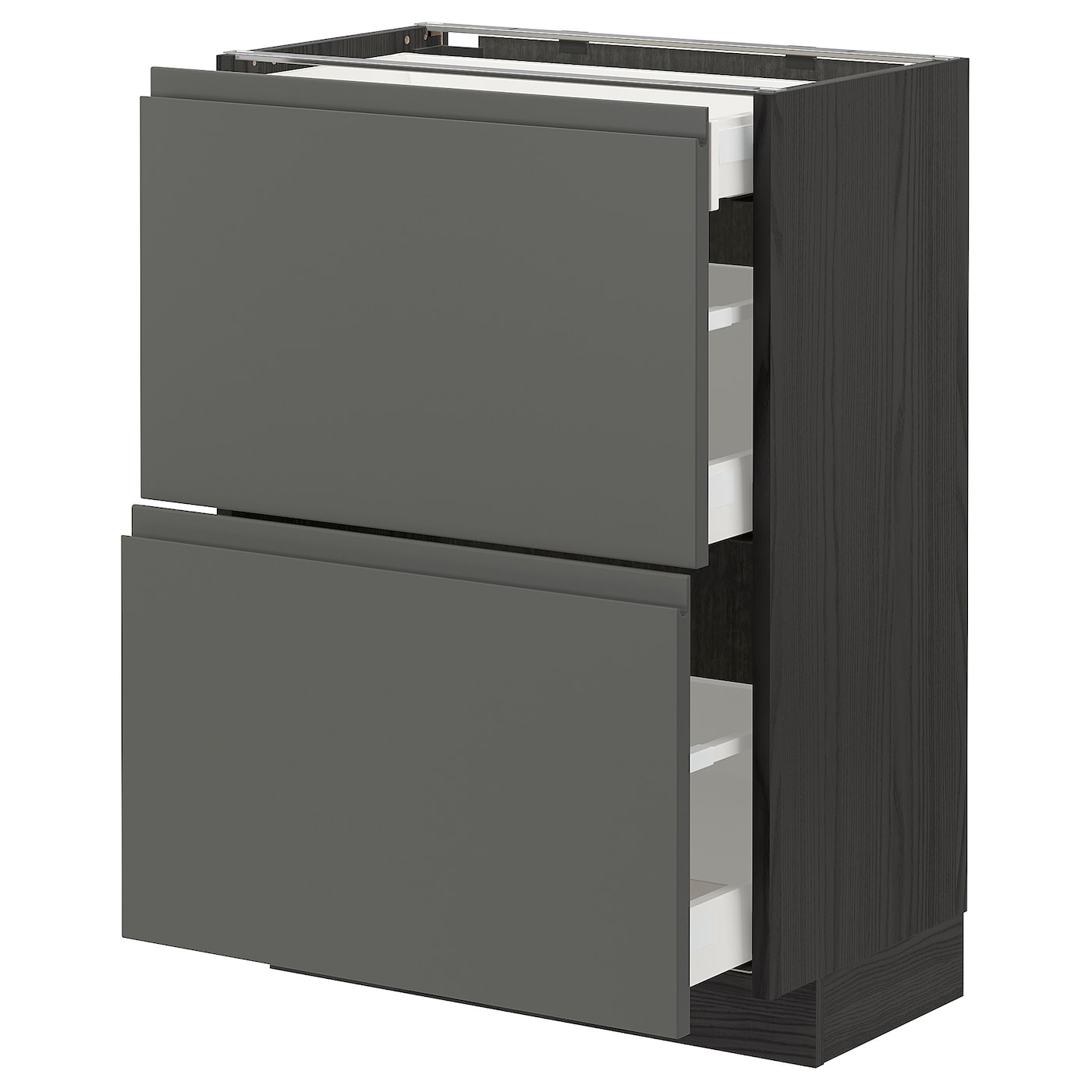 Напольный кухонный шкаф  - IKEA METOD MAXIMERA, 88x39,1x60см, черный/серый, МЕТОД МАКСИМЕРА ИКЕА