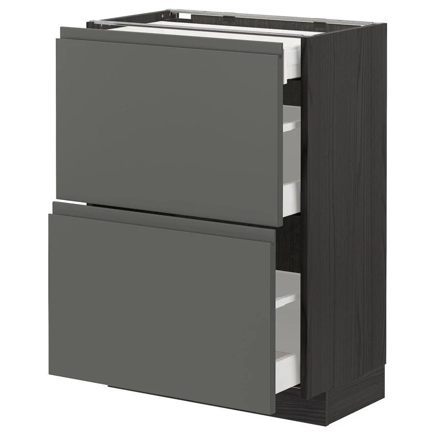 Напольный кухонный шкаф  - IKEA METOD MAXIMERA, 88x39,1x60см, черный/серый, МЕТОД МАКСИМЕРА ИКЕА (изображение №1)