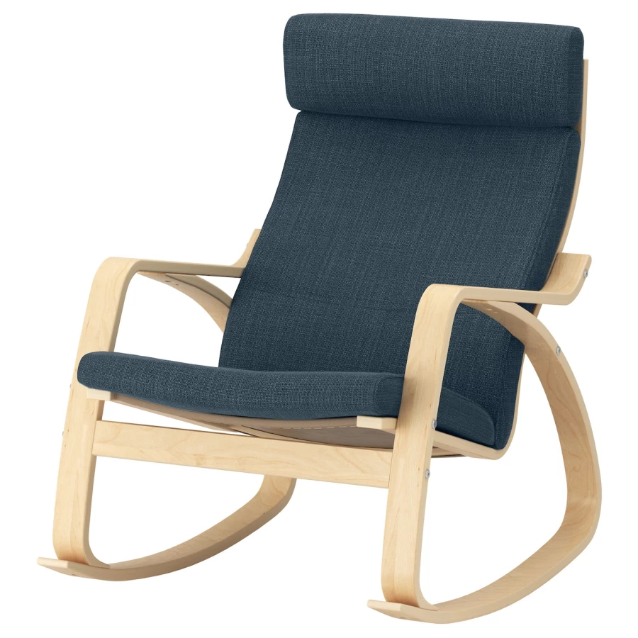 Кресло-качалка - IKEA POÄNG/POANG/ПОЭНГ ИКЕА, 68х94х95 см, синий (изображение №1)