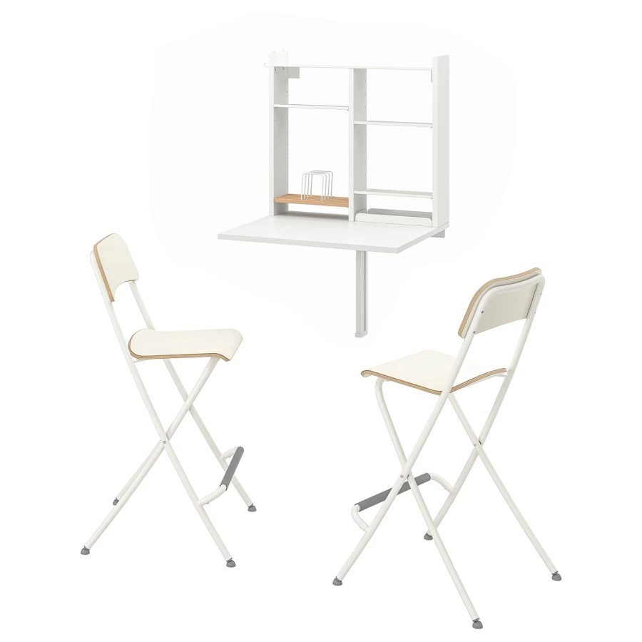 Кухонный стол - NORBERG/FRANKLIN IKEA/ НОРБЕРГ/ ФРАНКЛИН ИКЕЕА,129х41х10 см, белый (изображение №1)