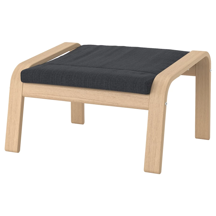 Кресло/табурет для ног - POÄNG / POАNG  IKEA/ ПОЭНГ ИКЕА,  72х66х7 см , черный/бежевый (изображение №3)